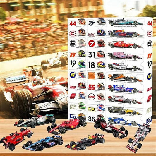 Lenktynių F1 Advento kalendorius su mini automobiliais