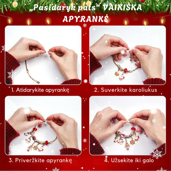 Advento kalendorius mergaitėms su apyrankėmis ir pakabukais