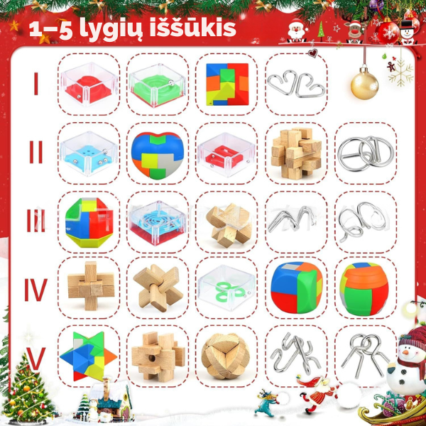 Edukacinis Advento kalendorius su galvosūkiais