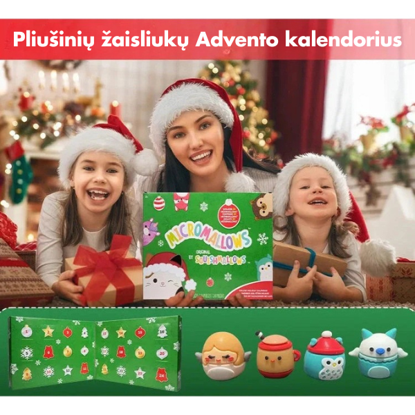 Pliušinių žaisliukų Advento kalendorius
