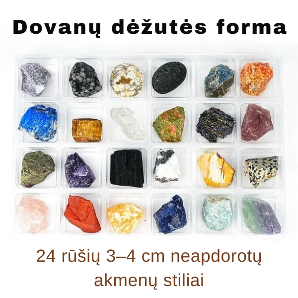 24 kristalų Advento kalendorius su natūraliais akmenimis