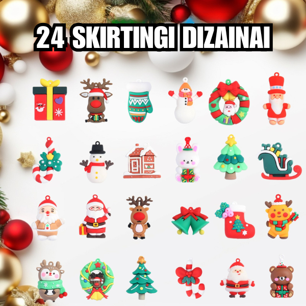 Kalėdinis Advento kalendorius su 3D Squishy žaisliukais