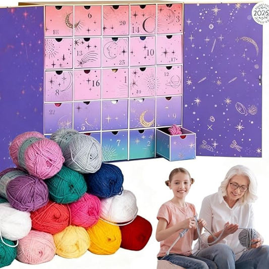 Kalėdinis nėrimo Advento kalendorius su siūlais