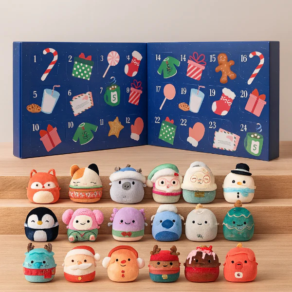 Kalėdinis Squishmallows Advento kalendorius – riboto leidimo žaisliukai