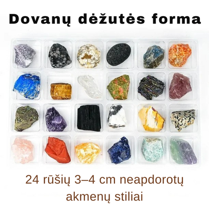 24 kristalų Advento kalendorius su natūraliais akmenimis